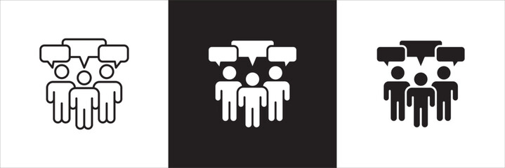 Teamwork cooperation icon set. Icons that have meaning of job done, relation, community, management, partner, social, interaction, communication. Vector icon design in thin line and flat design.
