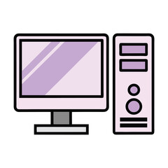 Minimalist Desktop Computer Vector Design.