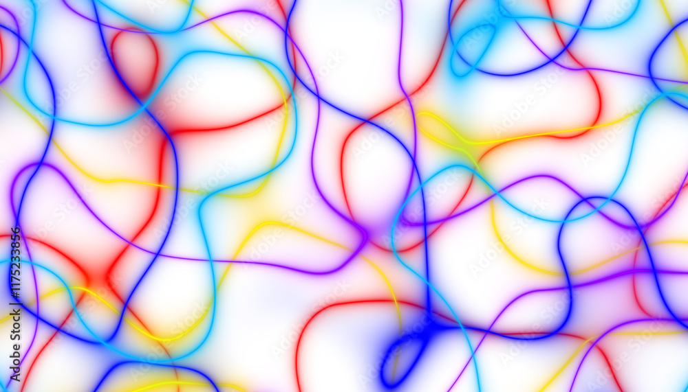 Poster abstract colorful spectrum thin linear abstract curved wavy wide pattern for background, wallpaper, 