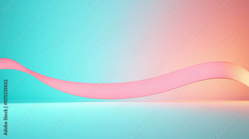 Poster elegant curved light lines with glowing smooth gradients in soft color background