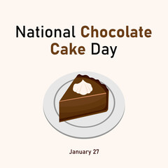 vector graphic of National Chocolate Cake Day good for national National Chocolate Cake Day celebration. flat design. flyer design.flat illustration.