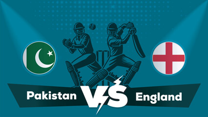 Pakistan VS England Match , England Vs Pakistan Cricket match concept with creative illustration.eps