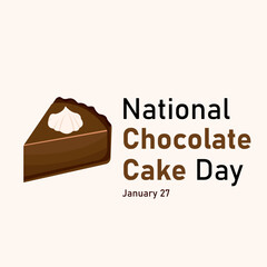 vector graphic of National Chocolate Cake Day good for national National Chocolate Cake Day celebration. flat design. flyer design.flat illustration.