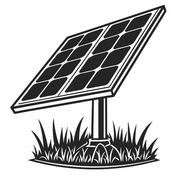 black solar panel on grass clip art preview