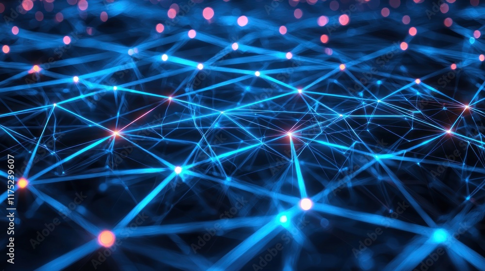 Poster abstract network connection: digital nodes and lines