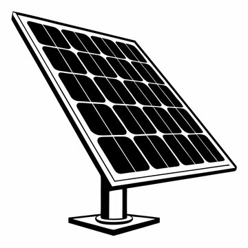 black solar panel energy generation clip art preview