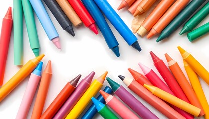 Fototapeta premium Wax Pastels and Colorful Crayons