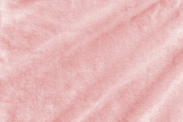 Rose gold pink velvet cloth background, suede or velour flannel texture made of cotton or wool with...