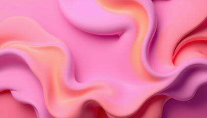 Obraz premium Abstract Pink and Orange Fluid Wave Design