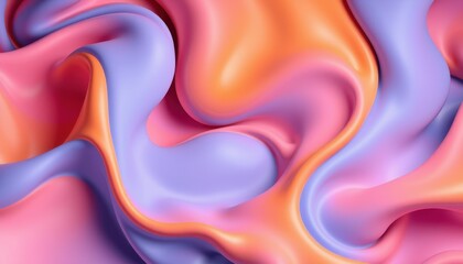 Obraz premium Abstract Swirling Pastel Colors Fluid Design