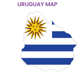 Fototapeta premium High detailed map of Uruguay . Outline map of Uruguay . South America