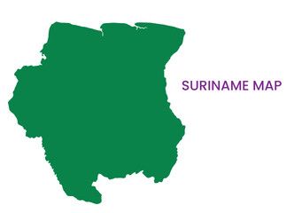 High detailed map of Suriname. Outline map of Suriname. South America