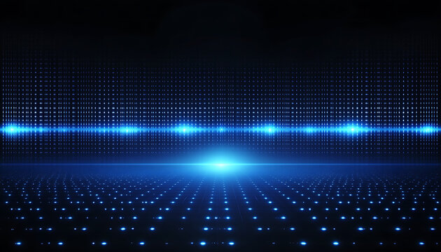 blue spectrum lights tech black party club neon lights abstract wave technology background for webside degine



