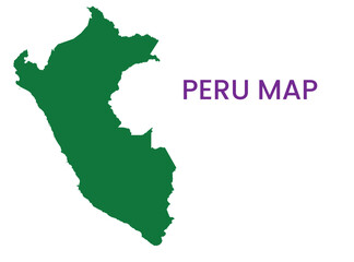 High detailed map of Peru. Outline map of Peru. South America