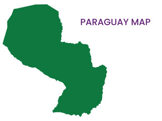 High detailed map of Paraguay . Outline map of Paraguay . South America
