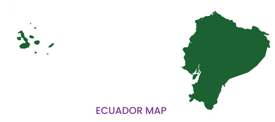 High detailed map of Ecuador. Outline map of Ecuador. South America