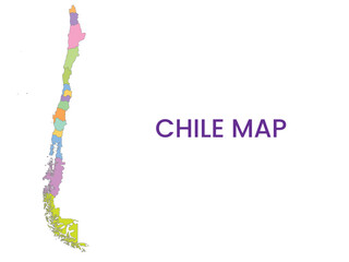 High detailed map of Chile. Outline map of Chile. South America