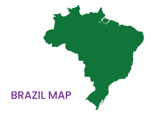 High detailed map of Brazil. Outline map of Brazil. South America
