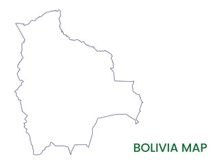 High detailed map of Bolivia. Outline map of Bolivia. South America