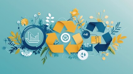 Fototapeta premium Sustainable Growth: Eco-Friendly Practices and Recycling for a Greener Future