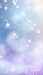 Fototapeta premium Abstract glittery background in silver, purple, and blue tones with defocused lights creating a dreamy Christmas banner aesthetic AI Generated