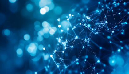 Abstract hydrogen molecule connections floating in a tranquil blue background, symbolizing future technologies AI Generated