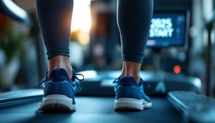 Stepping into a New Fitness Chapter, Focused on Treadmill Workout with Determination, Paving the Way for a Healthier Lifestyle Journey