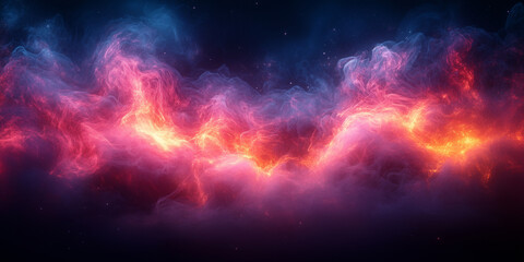 Fototapeta premium Nebula, a breathtaking interstellar cloud of gas and dust, illuminates the vast expanse of the universe with vibrant colors