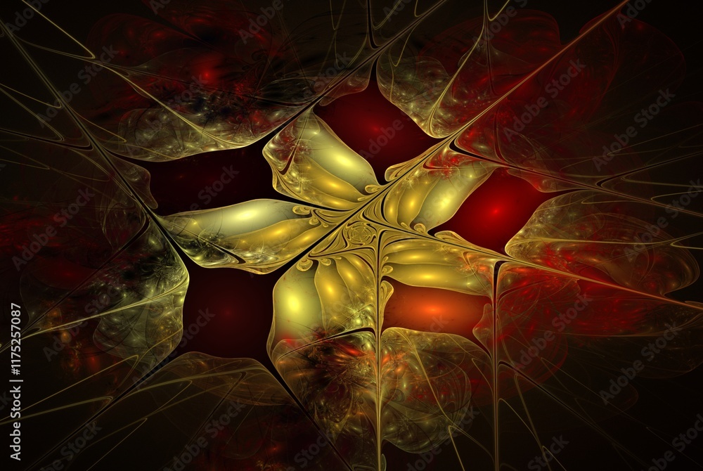 Poster computer generated fractal pattern and shape