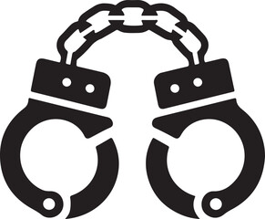 Vector handcuffs illustration symbol of crime arrest and law