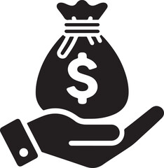 Money bag in hand vector illustration for financial support