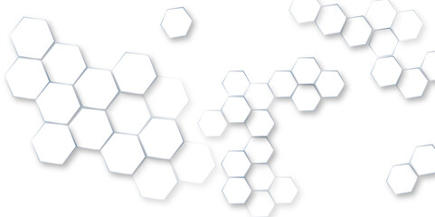 3d Hexagonal structure futuristic white background and Embossed,  Luxury White Pattern, sleek hexagonal backdrop for cosmetic and technology concepts,  honeycomb white background. 