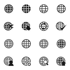 Set of icons of the world. A vector illustration

