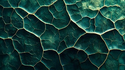 Extreme macro photography reveals intricate leaf vein structure and natural geometric patterns, showcasing detailed botanical elements with backlit green leaf texture and plant cell formations.