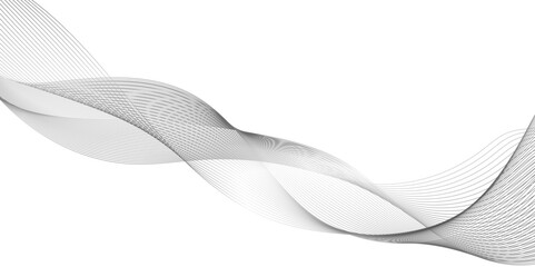 Abstract wave element for design, digital dynamic wave of particles., Abstract halftone background with a wavy surface made of gray , White gradient background with black waves line.