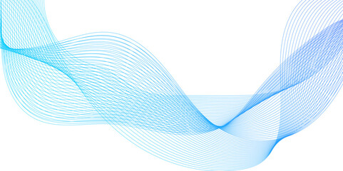 Abstract wave element for  background design,  Abstract vector blue wave lines on white background, technology flow tech transparent line stripe energy connection web music and sound.
