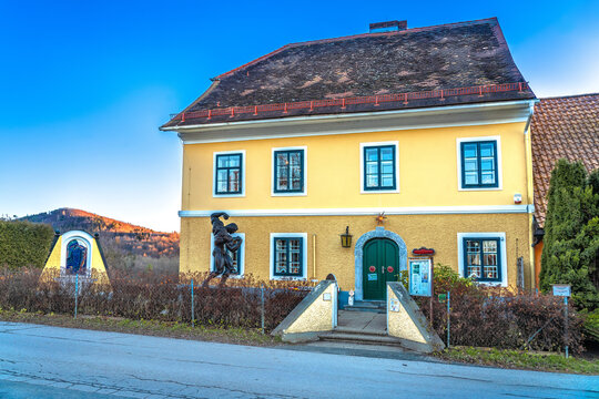 Arnold Schwarzenegger birth house in village of Thal, Styria region of Austria.