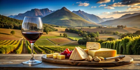 Fototapeta premium Stellenbosch Wine & Cheese Pairing: South African Culinary Elegance