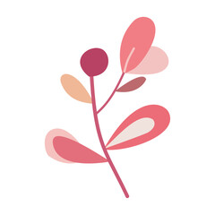 Abstract cute leaves colored. In pastel colors