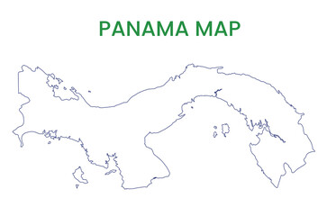 High detailed map of Panama. Outline map of Panama. North America