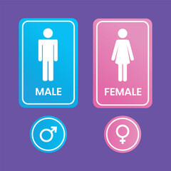 Flat design male female symbols