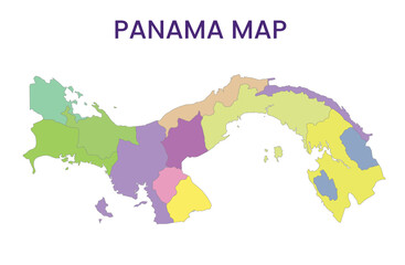 Obraz premium High detailed map of Panama. Outline map of Panama. North America