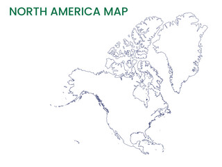 High detailed map of North America Continent. Outline map of North America Continent. North America