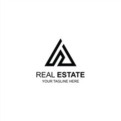 letter n logo icon for real estate or construction with creative vector illustration