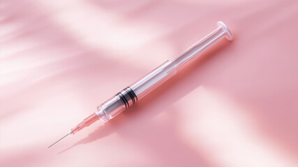 Fototapeta premium Injecting Hope With an Elegant Ozempic Injection Pen Resting on a Soft Pink Surface