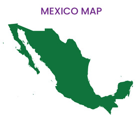 High detailed map of Mexico. Outline map of Mexico. North America