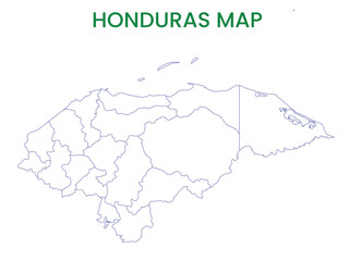 High detailed map of Honduras. Outline map of Honduras. North America
