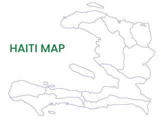 High detailed map of Haiti. Outline map of Haiti. North America