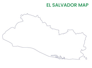 High detailed map of El Salvador. Outline map of El Salvador. North America