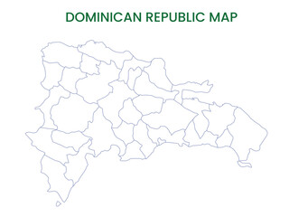High detailed map of Dominican Republic. Outline map of Dominican Republic. North America